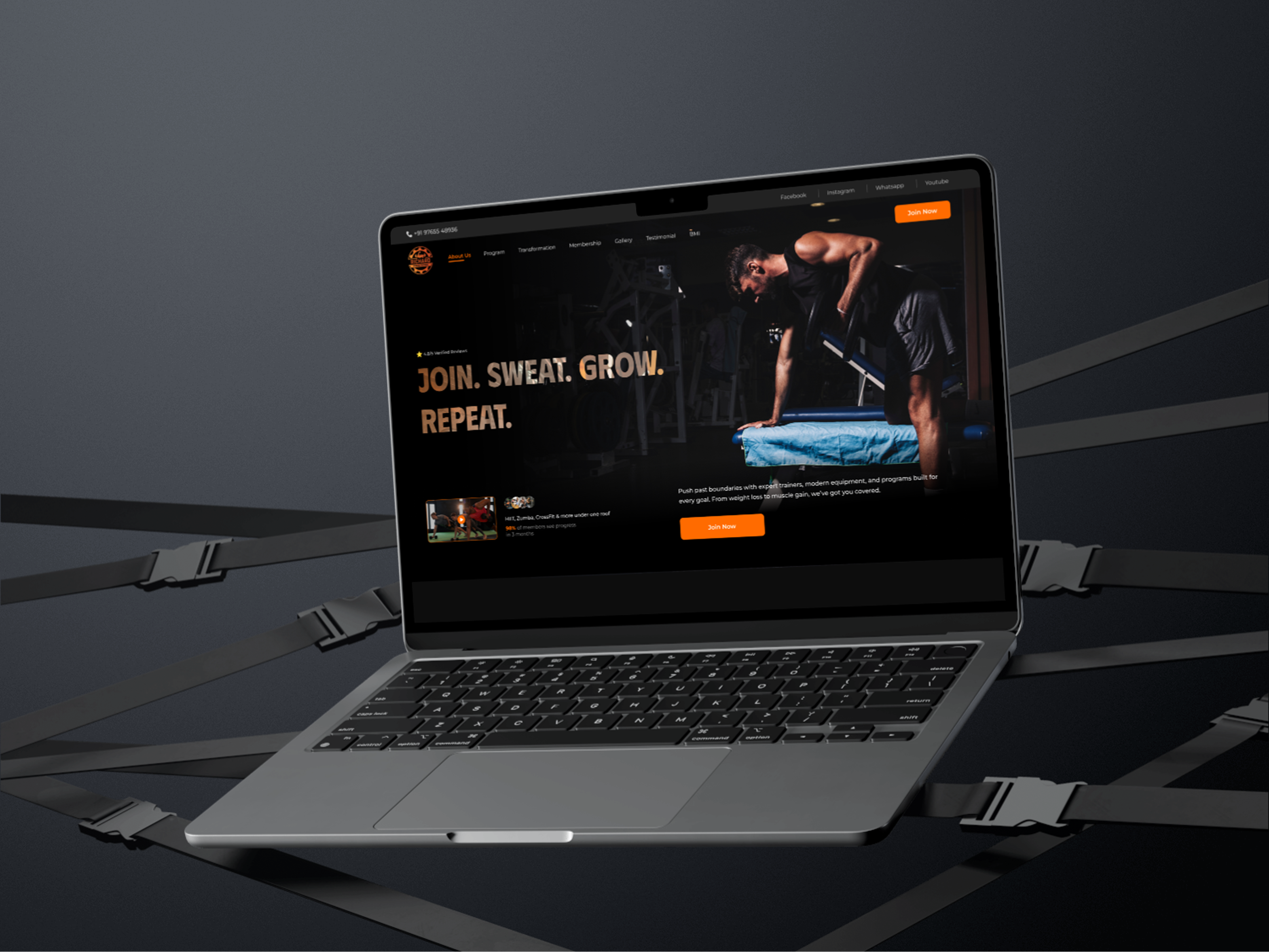 Gym Website - Landing Page - Richard Fitness Factory fitness gymwebsite landingpage ui uiux ux