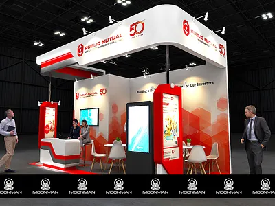 Public Mutual 3x6 Booth InvestSmart 2025 3d booth branding design event exhibition illustration render show space