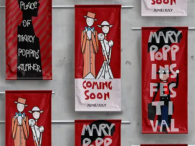 Mary Poppins Festival adobe illustrator banner design custom typography festival graphic design illustration mary poppins mary poppins festival mary poppins novel print design typography visual communication visual communication design