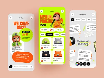 Kids Learning App — Gamified Mobile UI Design 3d illustration android app concept app design app interface character design design trends edtech education app gamification interaction design ios kids app learning app mobile app mobile app design mobile ui playful design product design ui inspiration