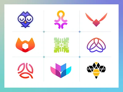 Animal Logos from the portfolio animal bee bird branding creative logo design cute cute logo fish flower fox freelance logo frog insect jeroen van eerden logo mascotte modern logo owl squid visual identity design