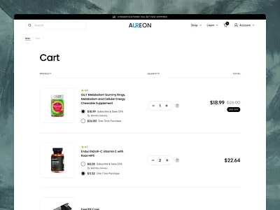 E-Commerce Cart UI/UX | Subscription-Driven Checkout Design checkout ui checkout ux conversion focused design d2c ecommerce e commerce ui ecommerce checkout ecommrece health ecommerce nnf online store ui product cart design product design saas ecommerce shopping cart ux subscription checkout ui web web design webdesign website