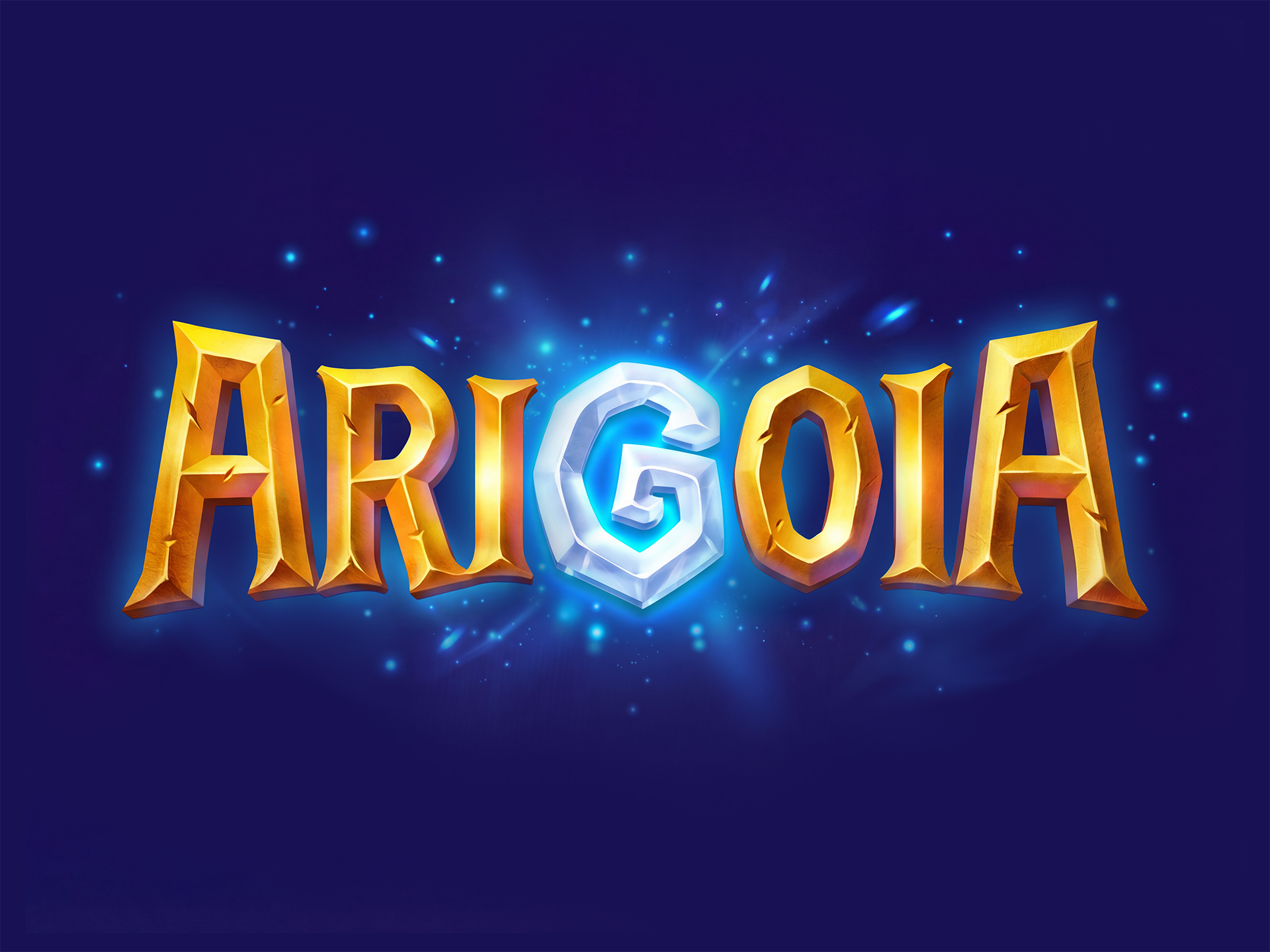 Arigoia Game Logo Design 3d logo 3d logo design branding casual casual logo casual logo design casual logo game design design diamond game game design game logo design gold illustration illustration logo illustration logo design logo magic radiance tipography