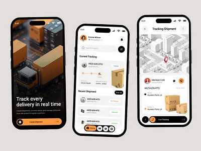 Shipment Tracking Mobile App app design application design application ui courier app courier service app delivery app delivery management logistics managment mobile app mobile app design parcel app parcel tracking pixelean sahin mia shipment shipment tracking shipment tracking app ui ui design uiux