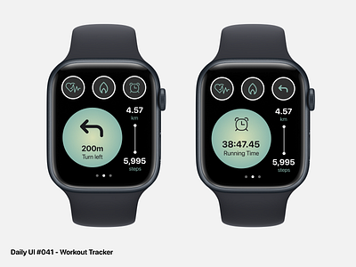 Daily UI #041 - Workout Tracker (Apple Watch) applewatch dailyui figma interactiondesign uidesign visualdesign watchdesign
