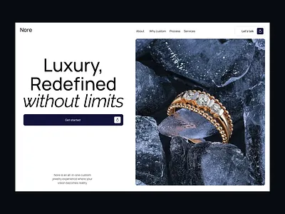 Design for custom jewelry website agency company creative custom design ecom herosection homepage interface jewelry jewelry website landing luxury mobile version ui uiux ux web webdesign website