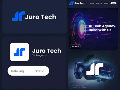 Juro Tech - AI Tech Logo abstract logo ai logo app logo brand identity branding clean design digital brand futuristic logo innovation logo design minimal logo modern logo saas software logo startup logo tech branding tech logo technology ui design ux design