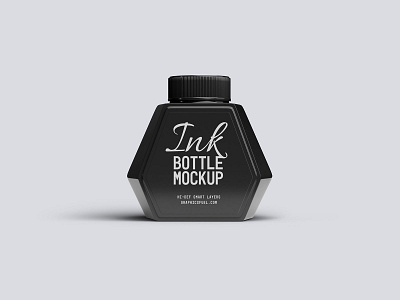 Ink Bottle Mockup stationery template