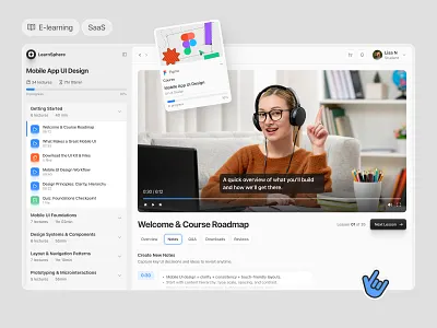 E-Learning SaaS UI for Online Courses clean ui course platform dashboard digital education e learning edtech education app figma learning dashboard learning platform modern ui online courses product design saas saas design ui design user experience ux design web app web interface