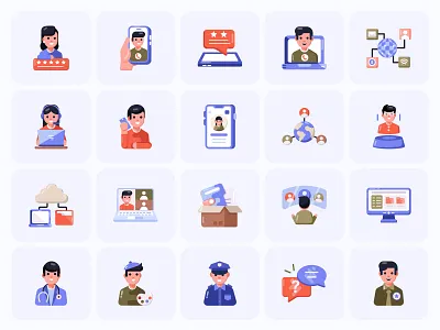 Flat Business Icons art artwork business career communication design digital finance flat growth icon iconography job learning print productivity startup success vector work