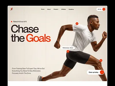 Athlete Landing Page 3d animation branding design figma graphic design illustration logo motion graphics typography ui ux vector