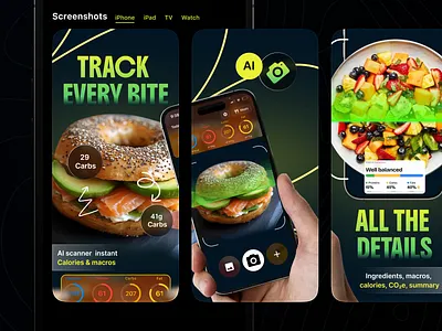 App Store Screenshots for Nutrition Tracking App 2026 android app app store design graphic design screenshots trendy