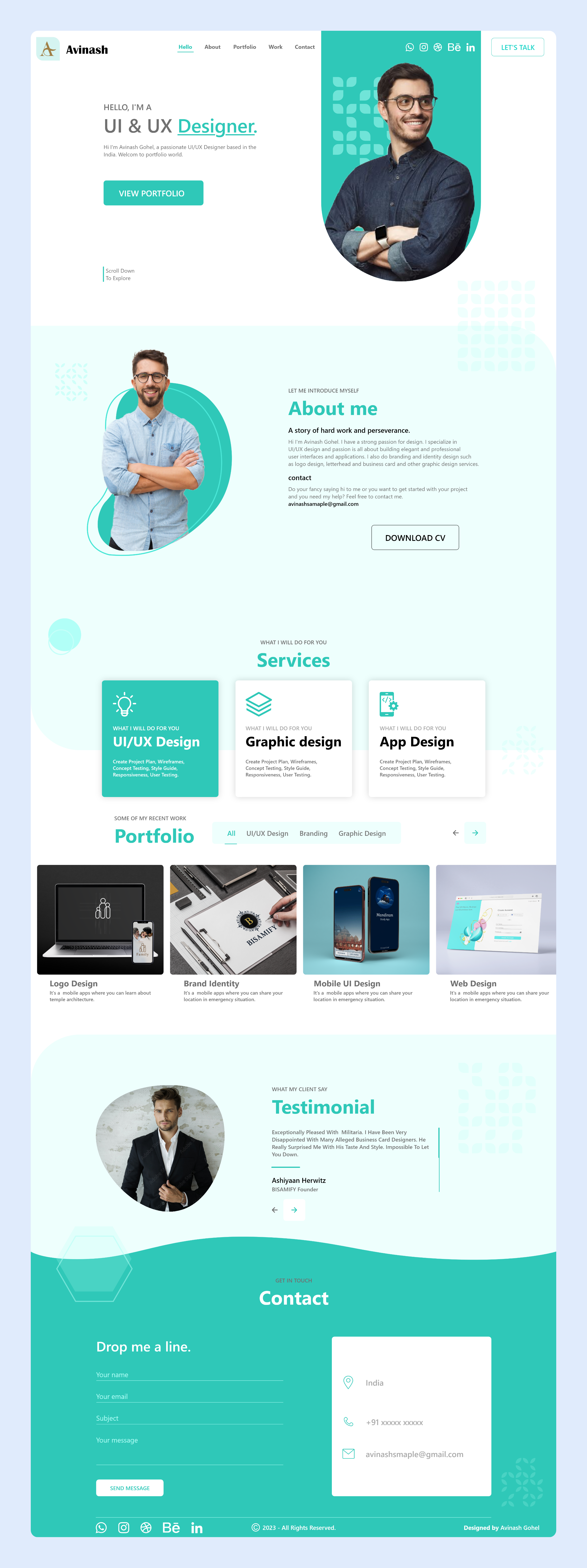 Personal Portfolio WebPage Design branding figma graphic design illustration logo portfoliodesign typography ui ux webdesign