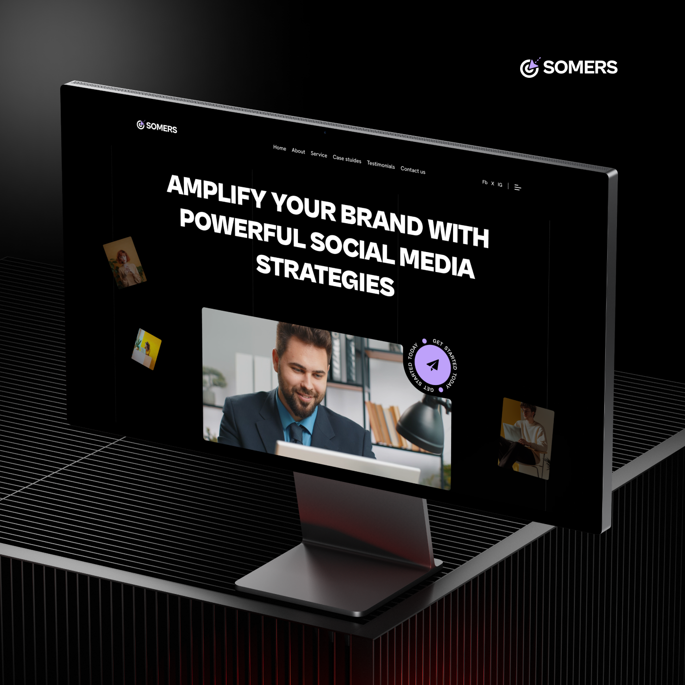 Somers - Social Media Marketing Agency Website Template agency agencys expertise content creation dark variant website digital marketing elegant design marketing agency social media influencers social media marketing technology websites website case study design working with influencers