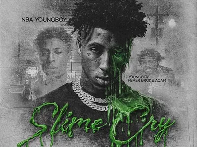 Alternative visual direction for NBA Young BOY album art collage cover art design graphic design mixed media