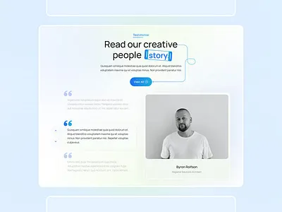 SaaS Testimonial Section Interface blue branding comment design gradient landing page light linear mockup testimonial typography ui ux website