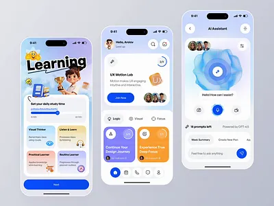 AI-Powered Education App UI | Smart Learning Experience ai app ai education ai education app ai learning animation app app design education education app learning app learning platform mobile mobile app mobile app design online education smart learning