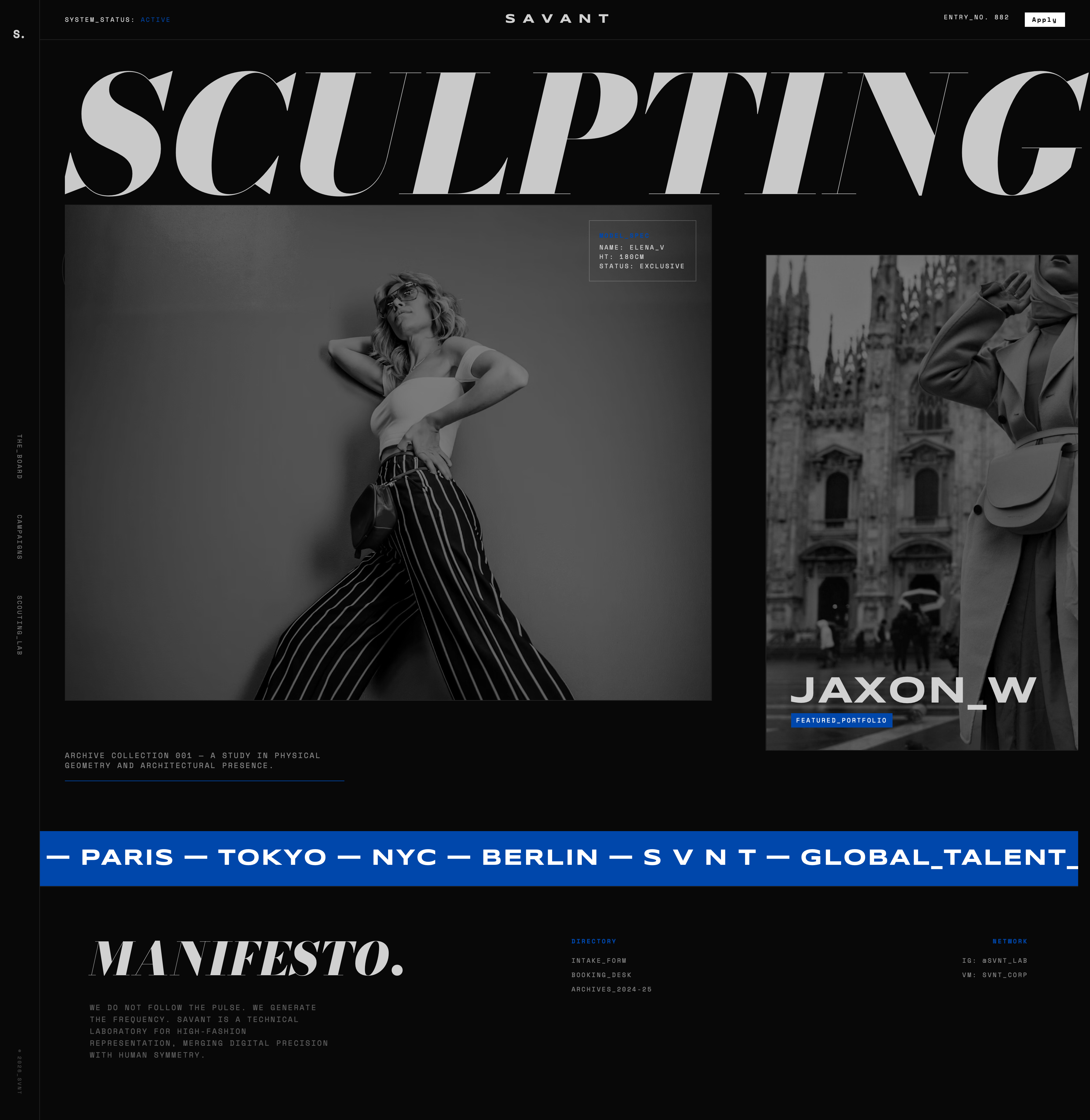 Example of Luxury Editorial Modelling Website 