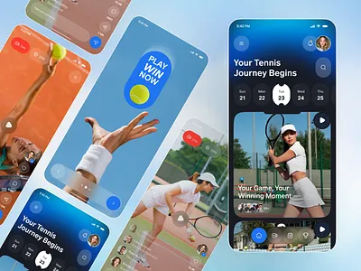 Tennis Social Mobile App UI app app design athlete app community app design ios live streaming mobile mobile app social app sports app sports ui tennis tennis app training training app ui