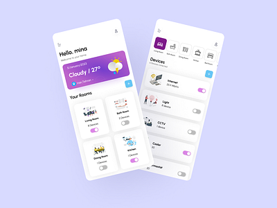 Smart Home App aplication app branding design graphic design illustration iot logo mobile app mobile ui smart home smarthome ui uiux ux vector