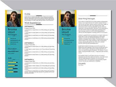 Resume Template cover letter coverletter design graphic design mockup print design resume resume template template