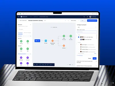 AI Product design interface journey builder ✦ Customer City ai animation clean dashboard design interaction interface motion graphics product design service startup ui ux