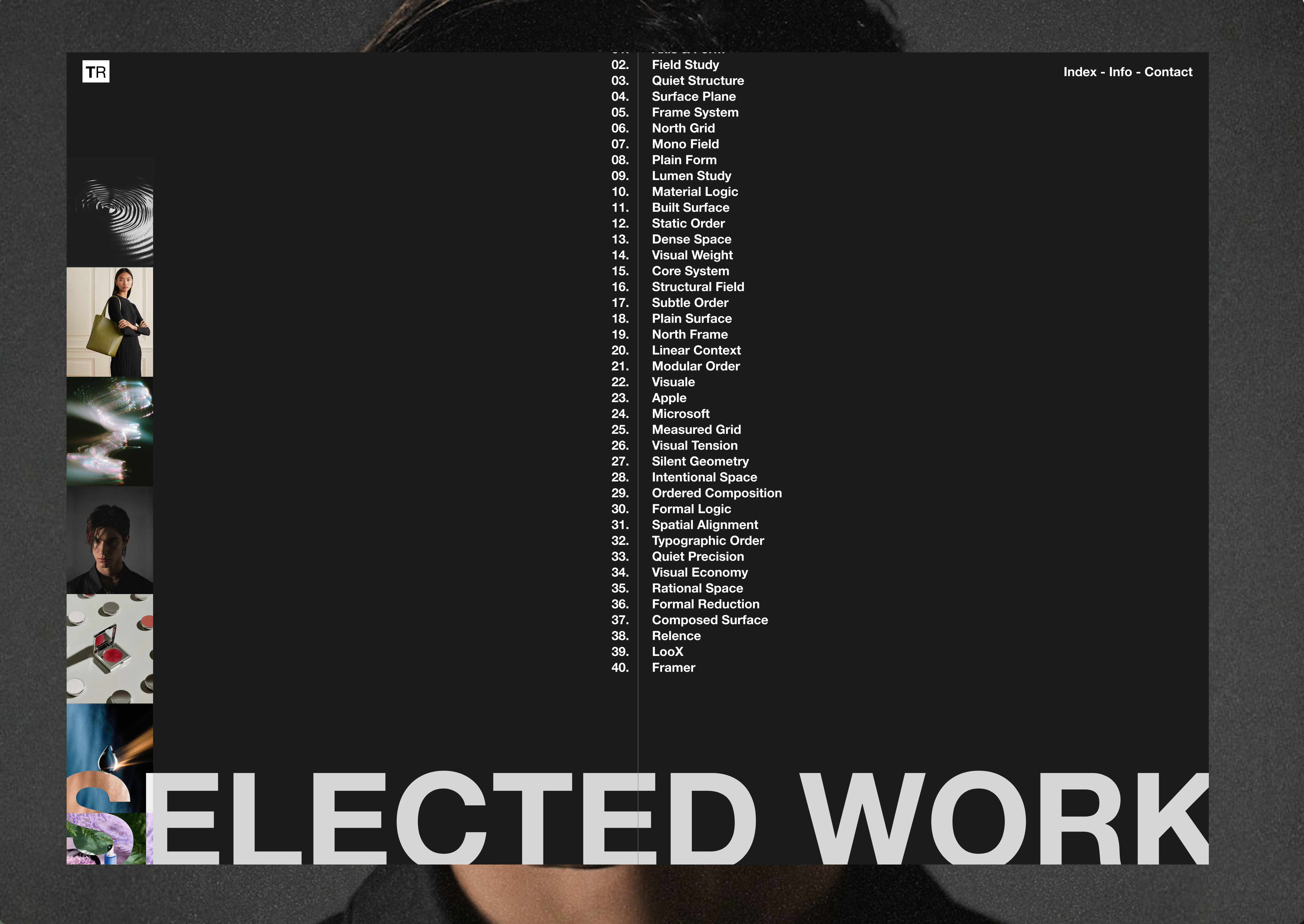 Work Section | Terrace Portfolio brutalism creative design minimal design minimal work section minimalism modern design swiss design ui ux design web design website design