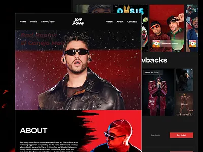 Music Artist Landing Page UI dark ui landing page music website ui design visual design web design