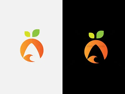 Orange Shark Logo Marks / For Sale! branding fish fish orange fresh fruit gradient juicery leaf leaf shark logo natural ocean orange orange logo design sea shark shark orange shark orange logo smart logo sports
