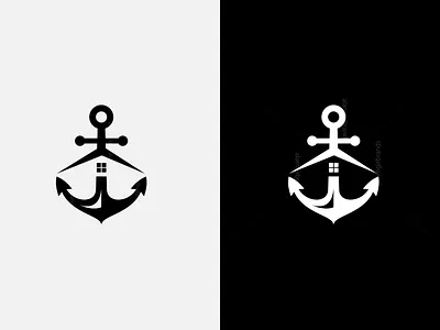 Sea Anchor and Real Estate Logo / For Sale! anchor anchor estate arrow branding icon line art logo logotype marine modern logo negative negative space ocean property real estate sailing sea sea anchor w anchor w logo