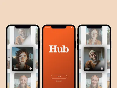 Hub - App app dating friendly hub love phone ui ux
