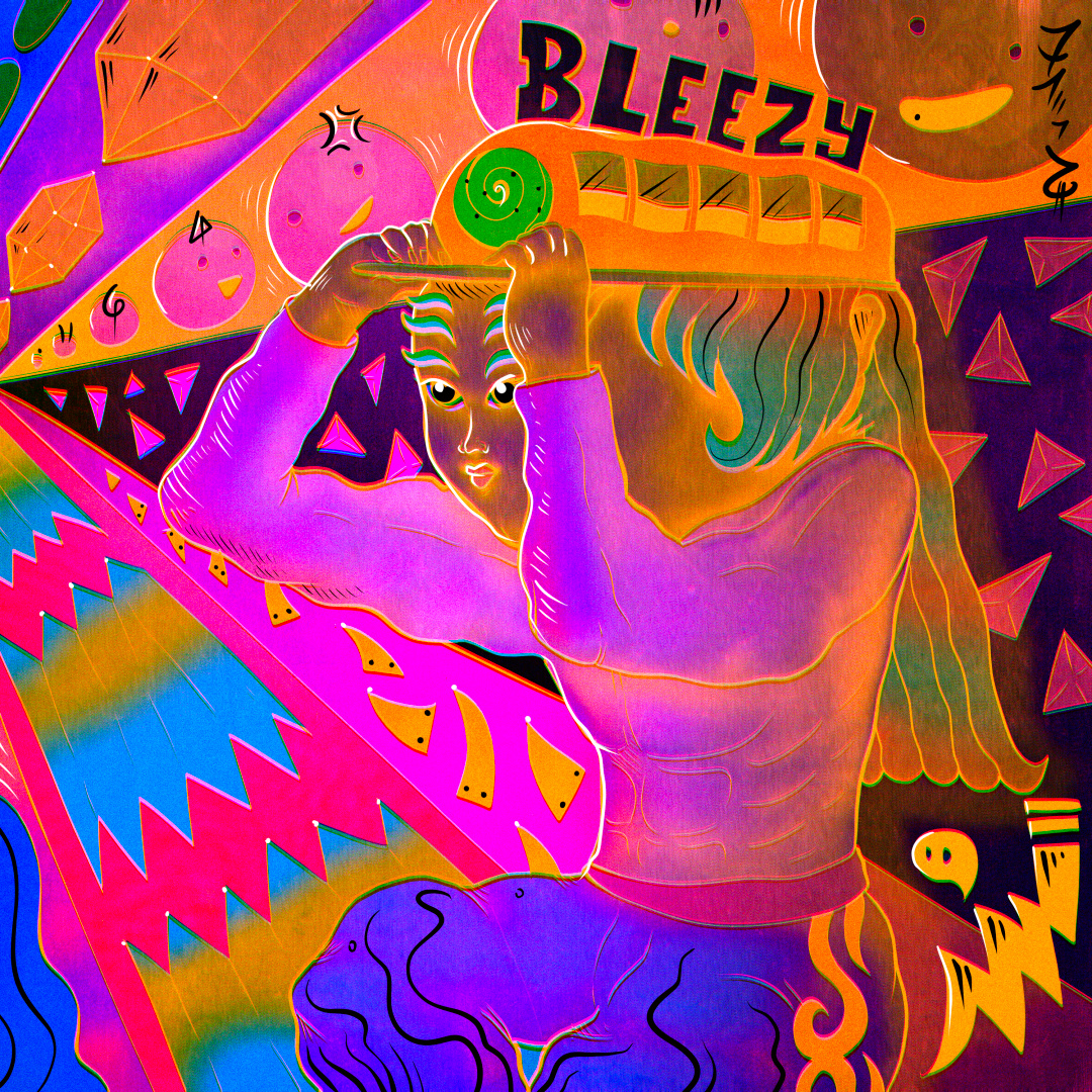 "Long Head" abstract art branding cartoon color pencil comic cover design draw dream illustration manga music vintage water ink