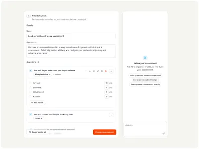Review & edit (components) ai chat ai conversation app b2b components conversational edit product design review saas sidebar web