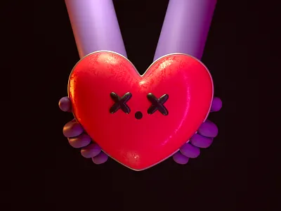 Your heart in my hands 3d broken c4d character design hands heart illustration love vago