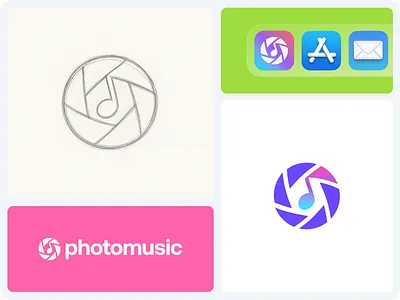 Photo Music logo design brand branding colorful creative design gradient logo logo design minimal modern music photo