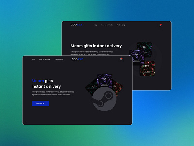 [Concept] First Screen Design for SteamCard Store card design ferst screen graphic design landing page logo steam ui ux