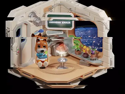 First contact — Stylized 3D Scene 3d 3d animation 3d art 3d character 3d illustration 3d scene animation blender cartoon chocolate illustration space stylized