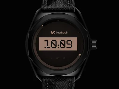 Kurtech branding digital identity logo mark negative space symbol tech watch