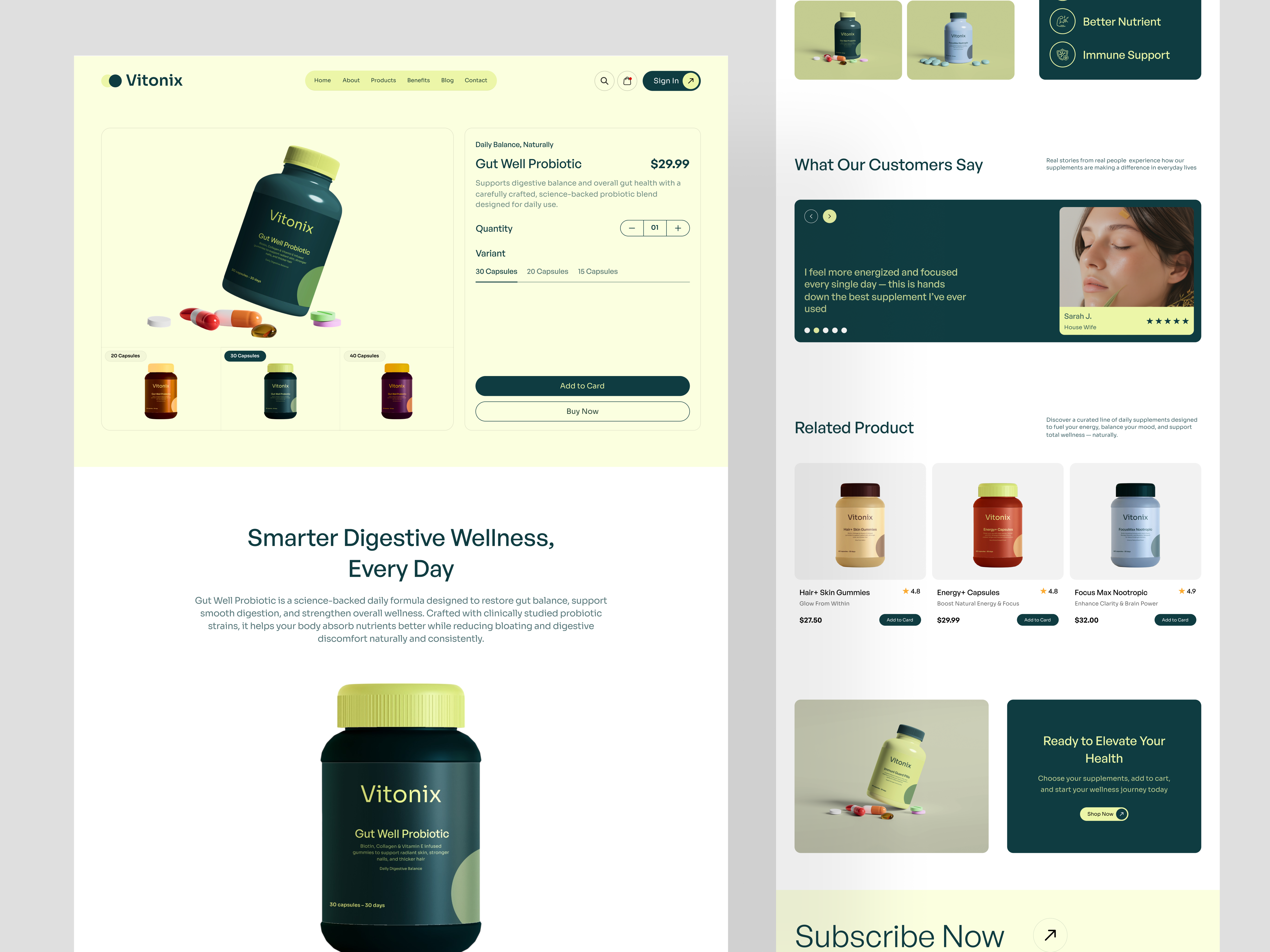 Example of Supplement & Healthcare Website Design