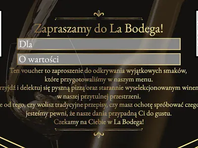 Zaproszenie wykonane dla restauracji LaBodega eleganckie zaproszenie labodega pixel studio zaproszenie