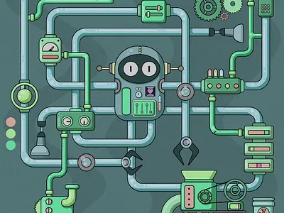 Involute Factory Bot #16 animation character illustration illustrator motion graphics