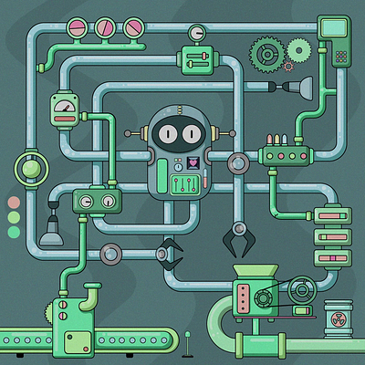 Involute Factory Bot #16 animation character illustration illustrator motion graphics