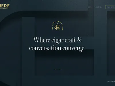 The HERF Collective Hero brand identity branding cigars community graphic design hero logo typography ui visual visual identity web design