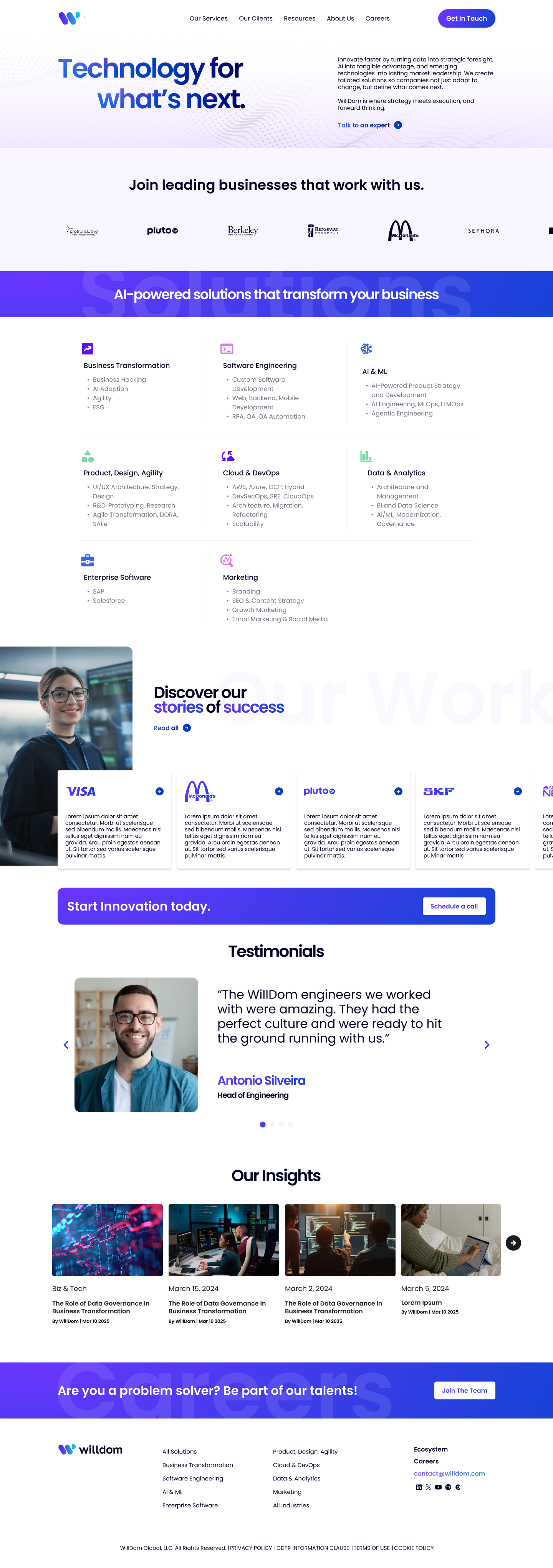 Example of Landing/Home Page Design