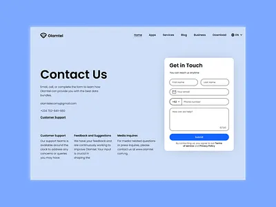 Contact us Page Daily UI #0028 3d animation app branding dailyui design graphic design illustration logo motion graphics ui ux vector