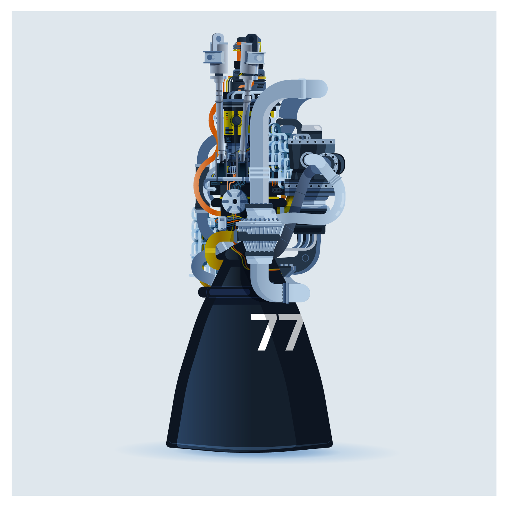 SpaceX Falcon 09 Upgrade details engine illustration falcon09 illustrator space engine spacex