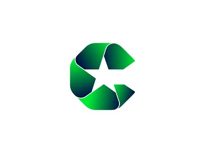 C star logo design bold branding brandmark c logo c star logo design gradient graphic design green icon letter c logo logos natural recycle logo star vector
