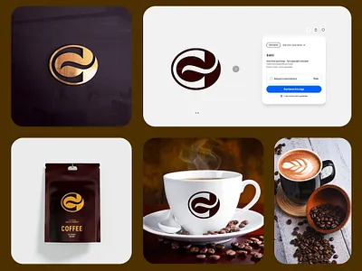Simple C Letter Coffee Bean Mark Logo