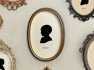 Victorian Silhouette Series art design family frame graphic design portrait silhouette victorian