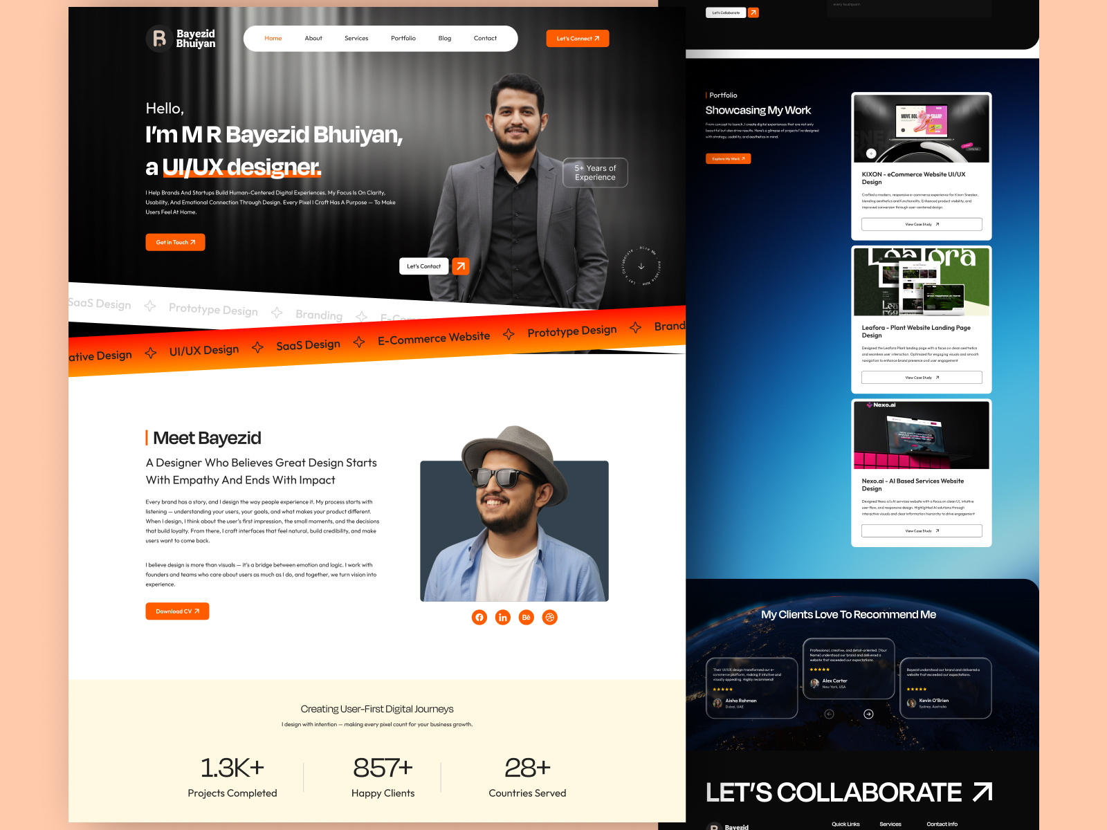 Personal Portfolio Website | UI/UX Design by M R Bayezid Bhuiyan on ...